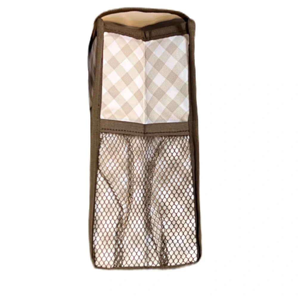 Thirty-One NWT Pack n’ Pull Caddy - Brown and White Gingham